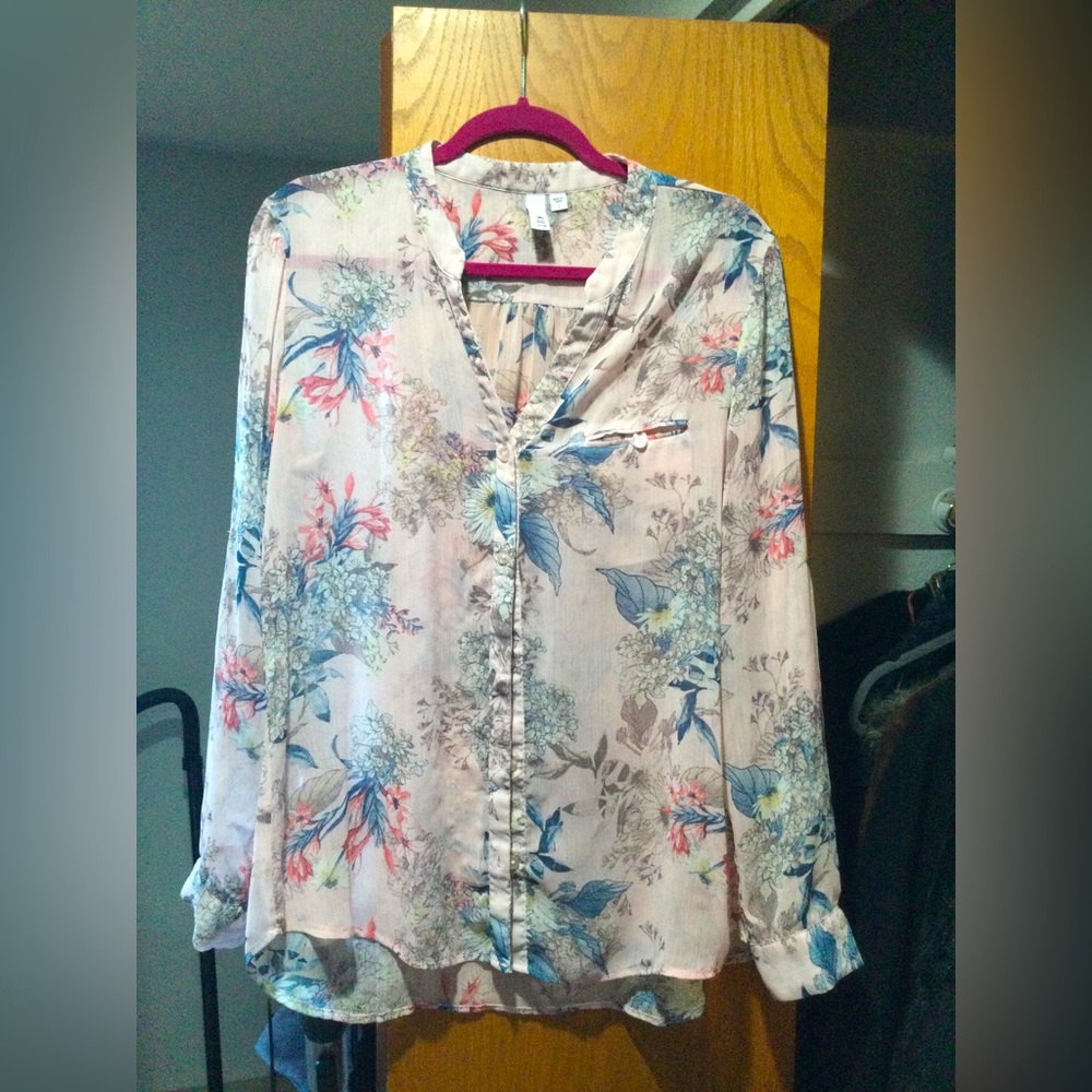 Kut from the Kloth Jasmine button up sheer blouse